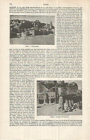 LAMINA ESPASA 33105: Plaza del mercado y vista de Siuah, Egipto