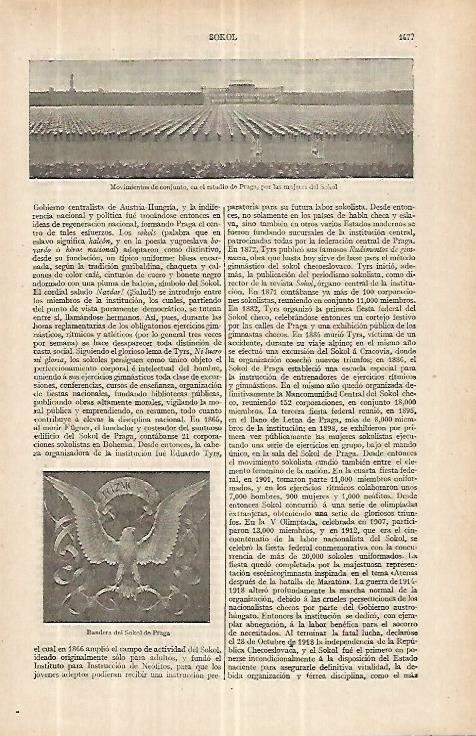 LAMINA ESPASA 33154: Mujeres del Solsol en el estadio de Praga