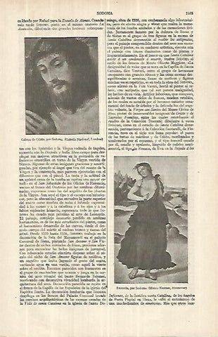 LAMINA ESPASA 33144: Cabeza de Cristo y Lucrecia, por Sodoma