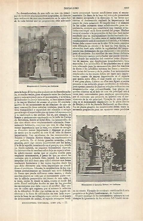 LAMINA ESPASA 33139: Monumento a Teniers en Amberes
