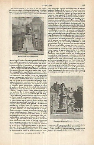 LAMINA ESPASA 33139: Monumento a Teniers en Amberes