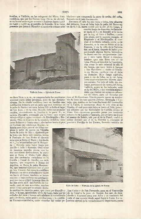 LAMINA ESPASA 33135: Iglesia de Rozas en el Valle de Soba, Cantabria
