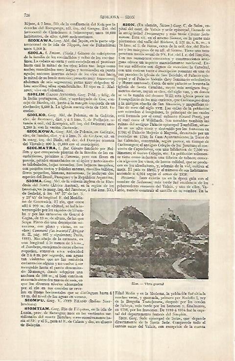LAMINA ESPASA 33067: Vista de Sion, Suiza