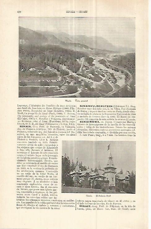 LAMINA ESPASA 33056: Vista general de Sinaia, Rumania