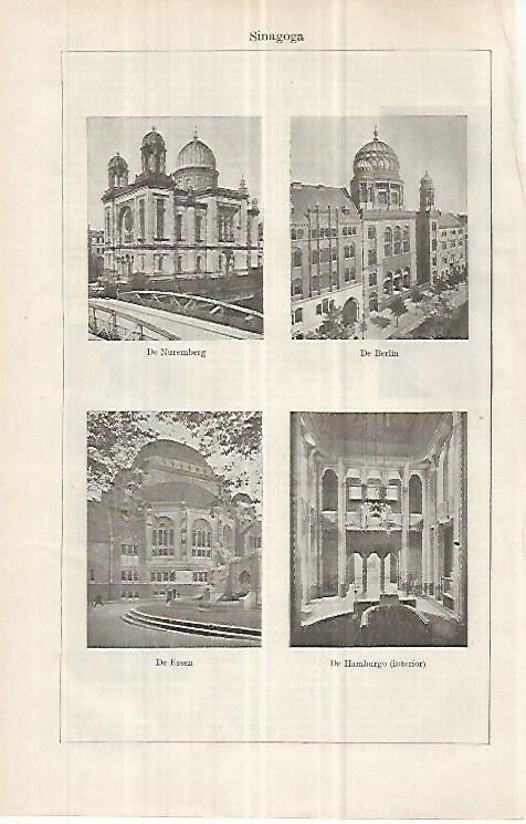 LAMINA ESPASA 33052: Sinagogas de Nuremberg, Berlin, Essen y Hamburgo