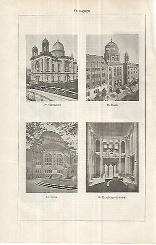 LAMINA ESPASA 33052: Sinagogas de Nuremberg, Berlin, Essen y Hamburgo