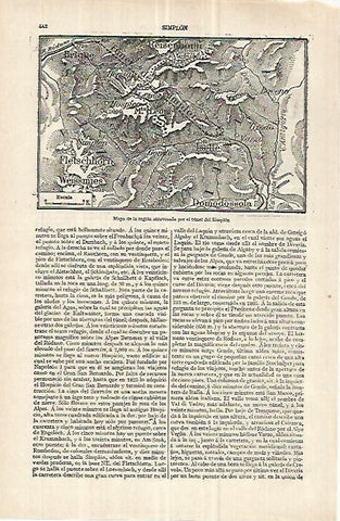 LAMINA ESPASA 33046: Mapa del tunel del Simplon
