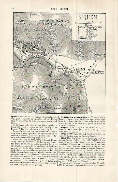 LAMINA ESPASA 33072: Mapa de Siquem, Israel