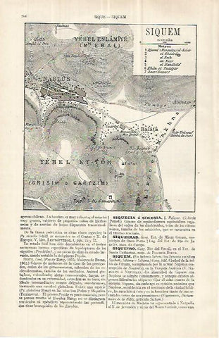 LAMINA ESPASA 33072: Mapa de Siquem, Israel