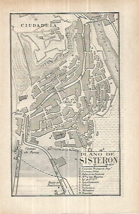 LAMINA ESPASA 33096: Plano de Sisteron, Francia