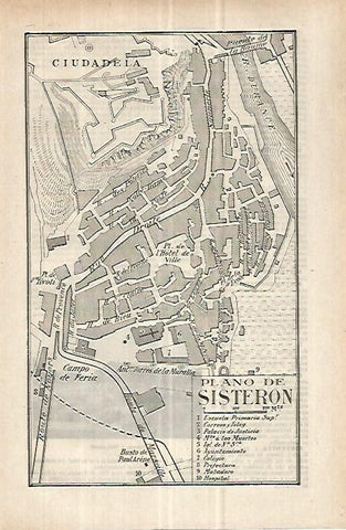 LAMINA ESPASA 33096: Plano de Sisteron, Francia