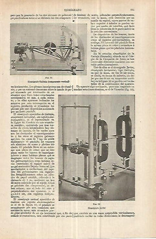 LAMINA ESPASA 33092: Sismografo Galitzin y sismografo Javier