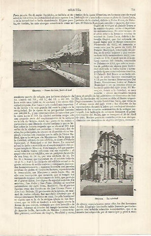 LAMINA ESPASA 33074: Paseo Aretusa y catedral de Siracusa, Sicilia