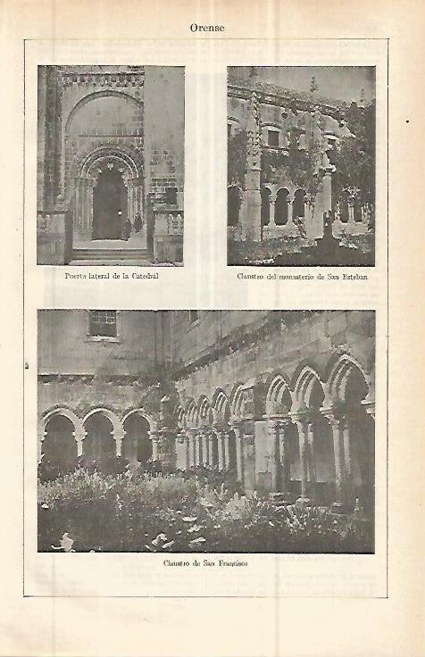 LAMINA ESPASA 32757: Claustro de San Francisco en Orense