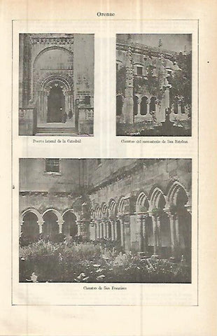 LAMINA ESPASA 32757: Claustro de San Francisco en Orense
