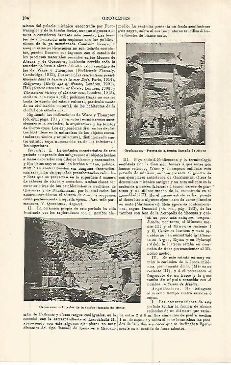LAMINA ESPASA 32746: Tumba de Minos en Orcomenes, Grecia
