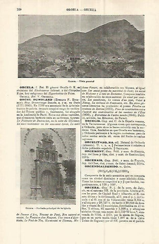 LAMINA ESPASA 32744: Vista e iglesia de Orcera, Jaen