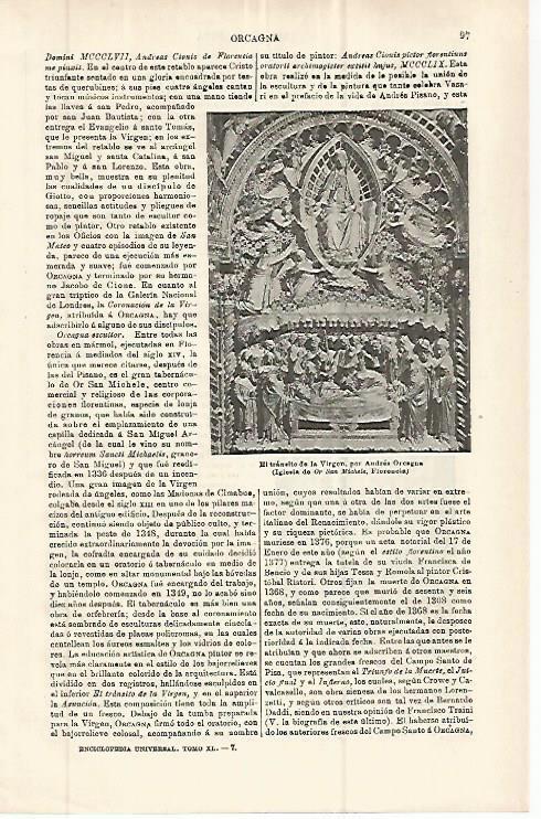 LAMINA ESPASA 32743: El transito de la Virgen, por A. Orcagna