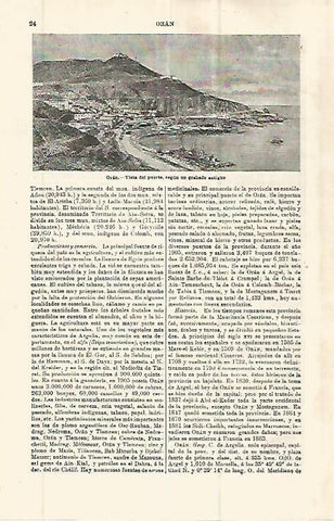 LAMINA ESPASA 32731: Puerto de Oran, grabado antiguo