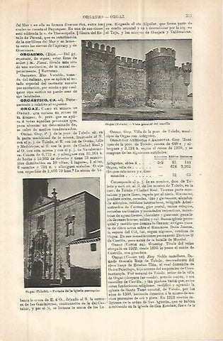 LAMINA ESPASA 32782: Castillo de Orgaz en Toledo