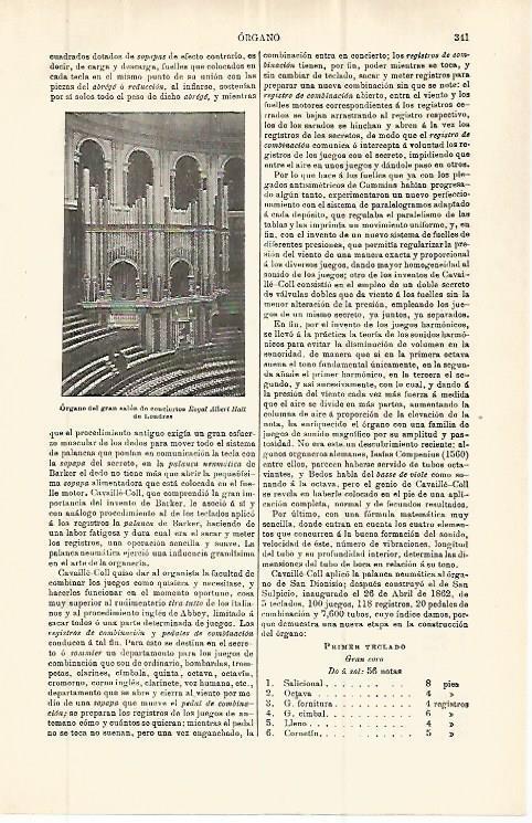 LAMINA ESPASA 32780: Organo del Royal Albert Hall de Londres