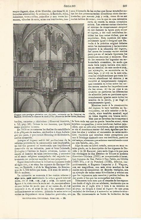 LAMINA ESPASA 32778: Organo de la Catedral de Basilea