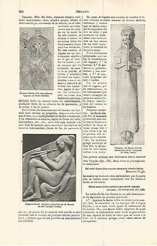 LAMINA ESPASA 32773: Pintura egipcia de Beni-Hassan y relieve de flautista en Roma