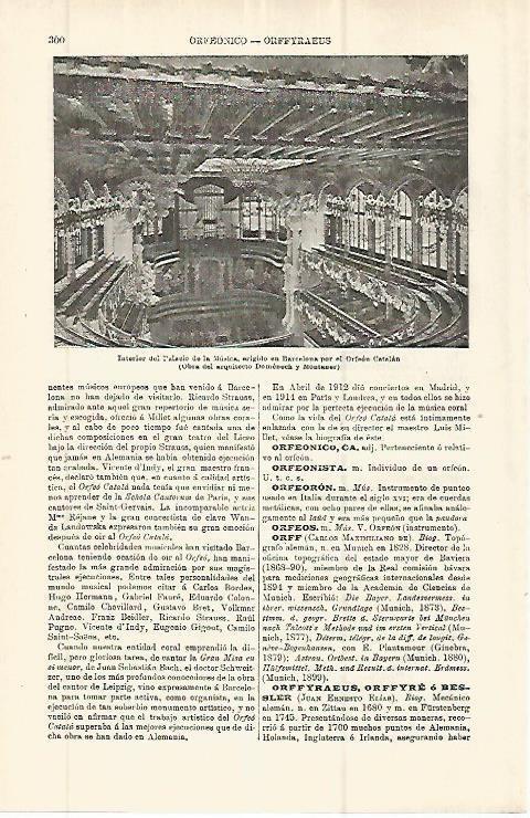 LAMINA ESPASA 32768: Interior del Palau de la Musica de Barcelona