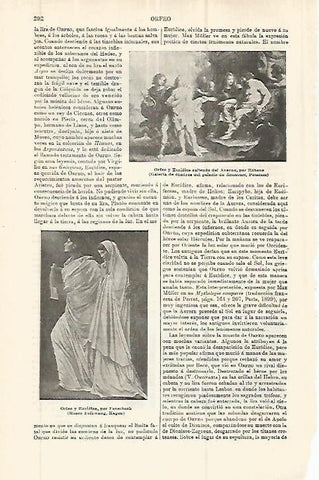 LAMINA ESPASA 32763: Orfeo y Euridice, por Rubens y Fenerbach