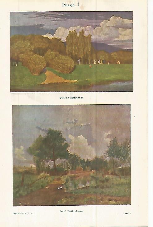 LAMINA ESPASA 32790: Paisaje, por M. Pietschmann y por J. Bastlen-Lepage