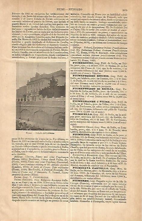 LAMINA ESPASA 32728: Palacio del Gobierno en Fiume, Italia