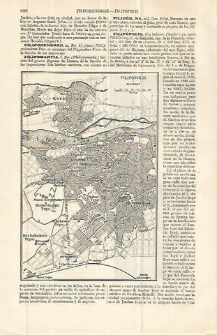 LAMINA ESPASA 32694: Plano de Filipopolis, Bulgaria