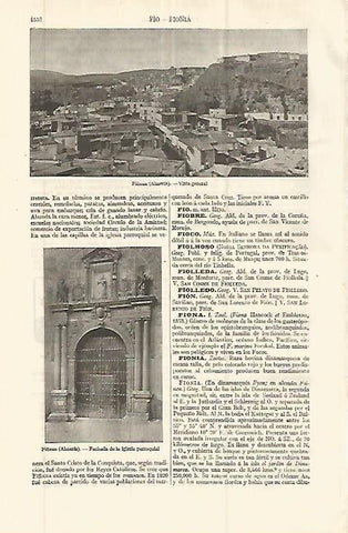 LAMINA ESPASA 32723: Vista e iglesia de Fiñana, Almeria