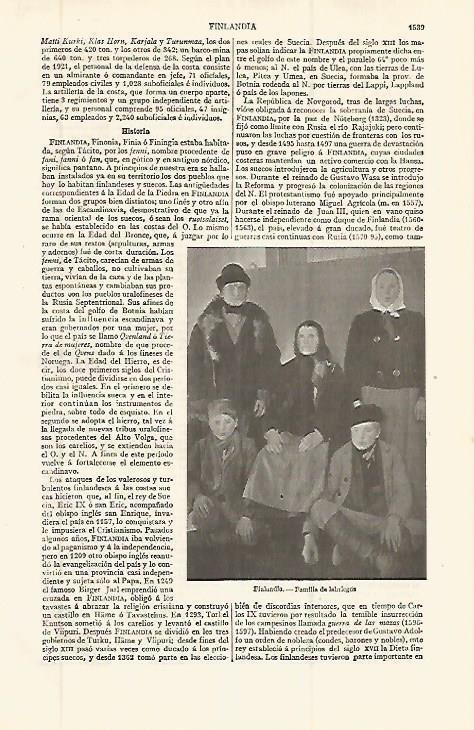 LAMINA ESPASA 32721: Familia de campesinos de Finlandia