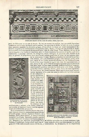 LAMINA ESPASA 32881: Detalle del claustro de San Juan de Letran en Roma