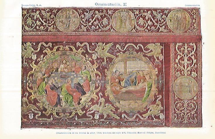 LAMINA ESPASA 32873: Ornamentacion de altar hecho en Toledo en el siglo XVI
