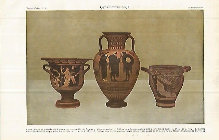 LAMINA ESPASA 32870: Vasos griegos de Italia del Museo de Barcelona