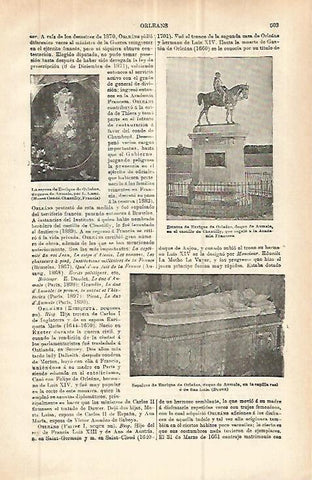 LAMINA ESPASA 32868: Estatua y sepulcro de Enrique de Orleans