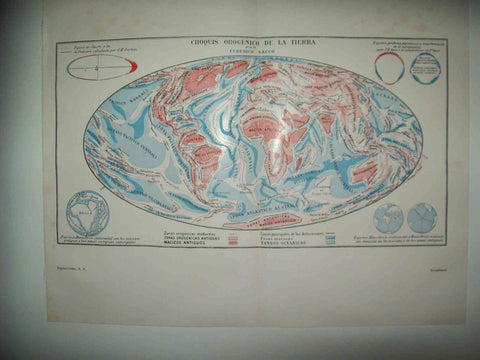 LAMINA ESPASA 32903: Croquis orogenico de la tierra