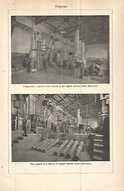 LAMINA ESPASA 32853: Fabrica de oxigeno sistema Linde en Barcelona