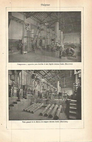 LAMINA ESPASA 32853: Fabrica de oxigeno sistema Linde en Barcelona