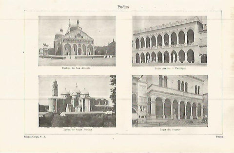 LAMINA ESPASA 32818: Basilica de San Antonio, Logia Amulea, Logia del Consejo y Santa Justina en Padua