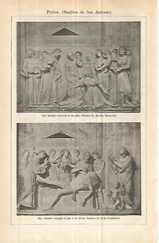 LAMINA ESPASA 32814: Relieves de la Basilica de San Antonio en Padua