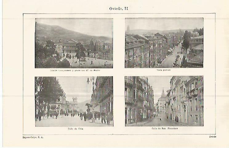 LAMINA ESPASA 32845: Teatro Campoamor, Calle de Uria y calle de San Fernando de Oviedo