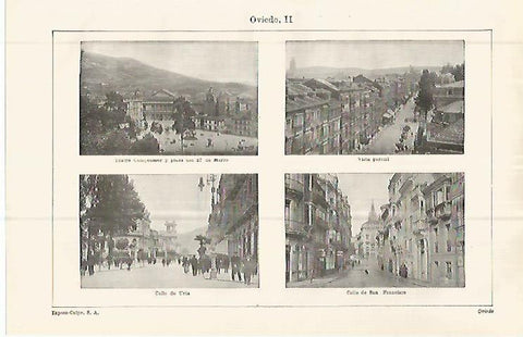 LAMINA ESPASA 32845: Teatro Campoamor, Calle de Uria y calle de San Fernando de Oviedo
