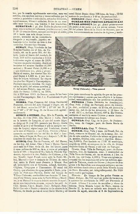 LAMINA ESPASA 32833: Vista general de Ouray, Estados Unidos