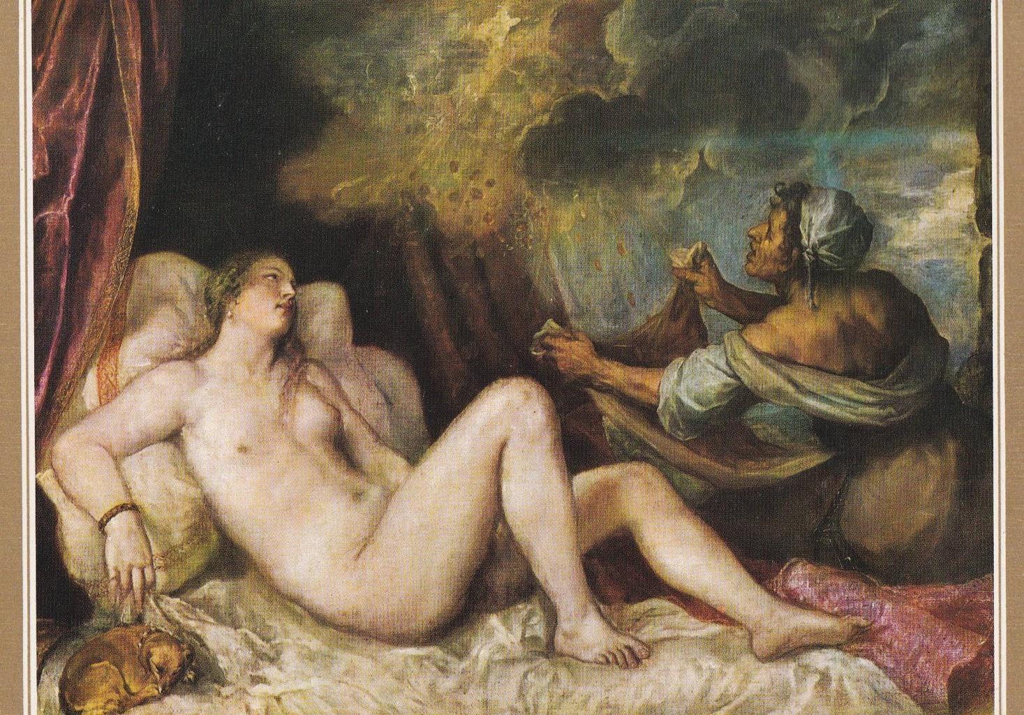 POSTAL B12302: TIZIANO: DANAE RECIBIENDO LA LLUVIA DE ORO. OLEO