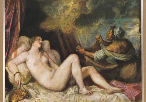 POSTAL B12302: TIZIANO: DANAE RECIBIENDO LA LLUVIA DE ORO. OLEO