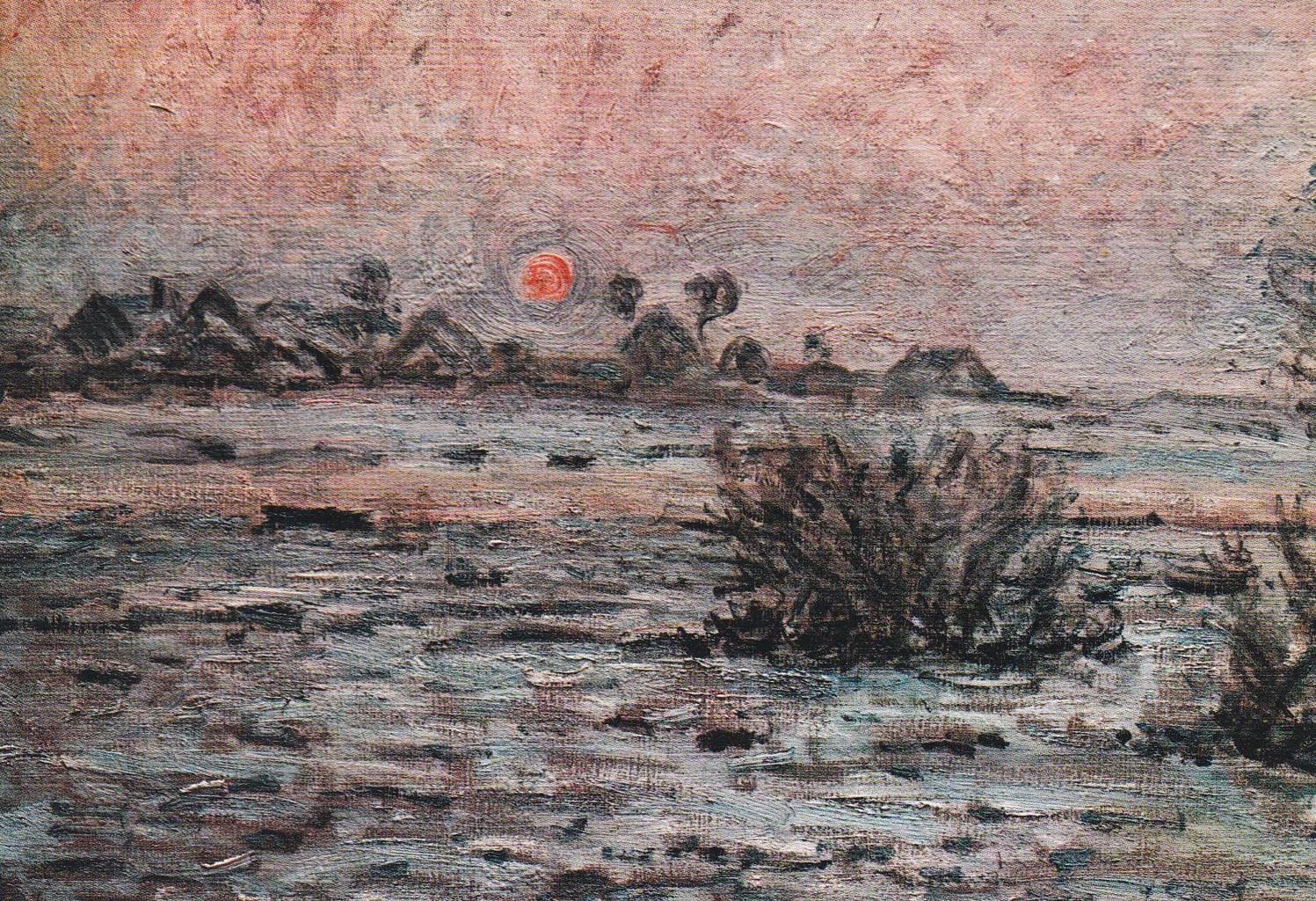 POSTAL B12301: MONET: PAISAJE NEVADO. OLEO