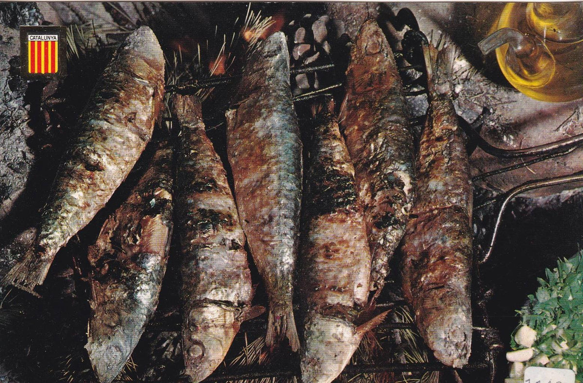 POSTAL B12325: COLECCIÓN PLATOS TIPICOS: Sardines a la brasa